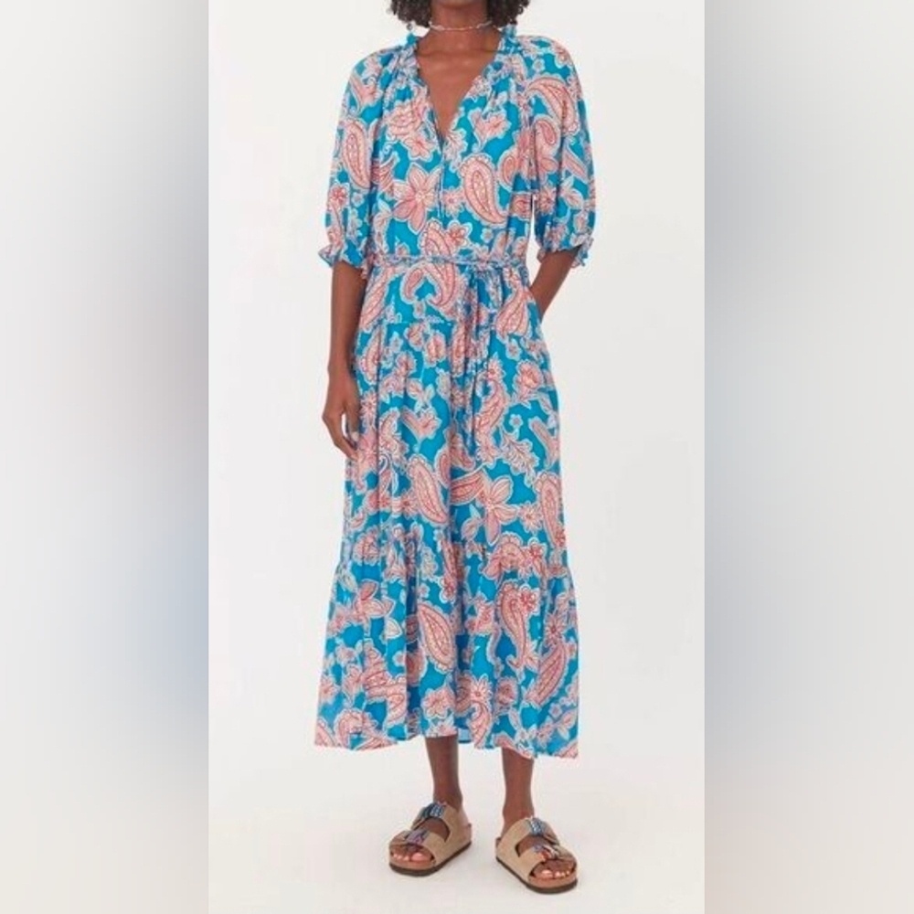 Xirena Lyta Dress Capri Colorway Tiered Floral Milkmaid Garden Wedding Guest